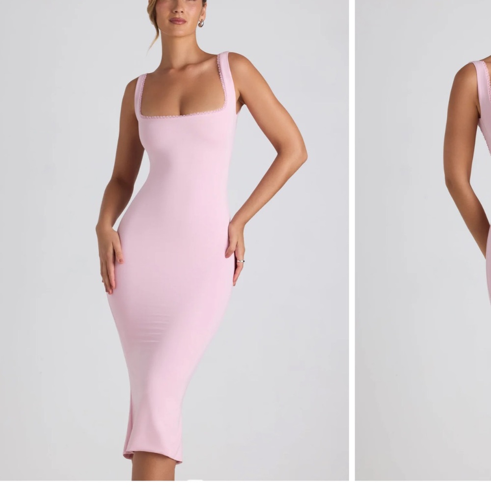 MIDI PINK DRESS OPEN BACK